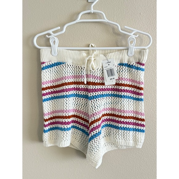 l*space Pants - L*Space On The Horizon Crochet Knit Striped Shorts Multi Color OTHSH20  M